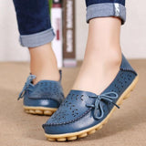 Women Leather Slip-On Loafers Shoes