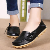 Women Leather Slip-On Loafers Shoes