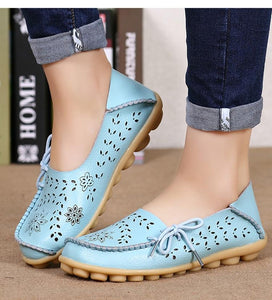 Women Leather Slip-On Loafers Shoes