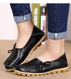 Women Leather Slip-On Loafers Shoes