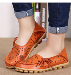 Women Leather Slip-On Loafers Shoes