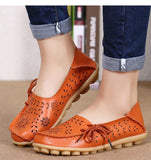 Women Leather Slip-On Loafers Shoes