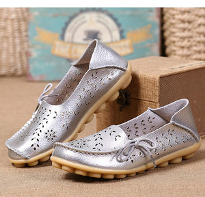 Women Leather Slip-On Loafers Shoes