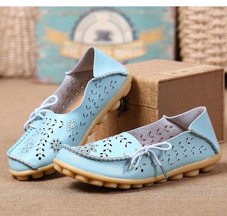 Women Leather Slip-On Loafers Shoes