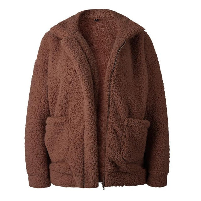 Elegant Teddy Bear Fleece Faux Fur Women's Jacket