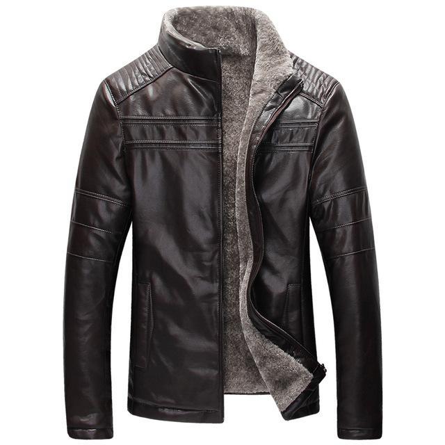 Men's Fur Lined Leather Jacket