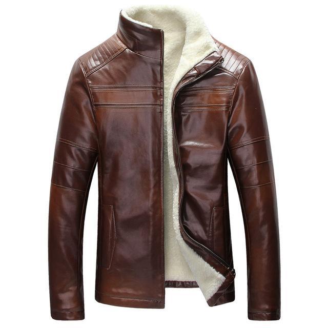 Men's Fur Lined Leather Jacket