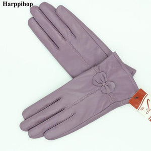 Women's Windproof Warm Sheepskin Gloves