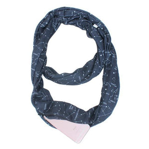 Infinity Scarf With Pocket Anti Theft Convertible Multi-Way Zipper