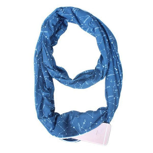 Infinity Scarf With Pocket Anti Theft Convertible Multi-Way Zipper