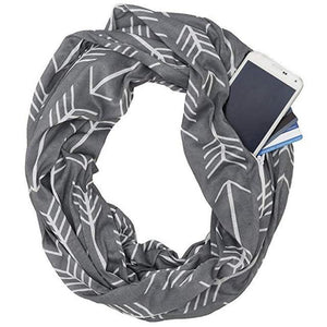 Infinity Scarf With Pocket Anti Theft Convertible Multi-Way Zipper