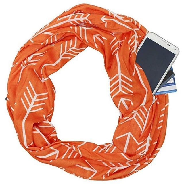 Infinity Scarf With Pocket Anti Theft Convertible Multi-Way Zipper