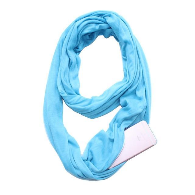 Infinity Scarf With Pocket Anti Theft Convertible Multi-Way Zipper