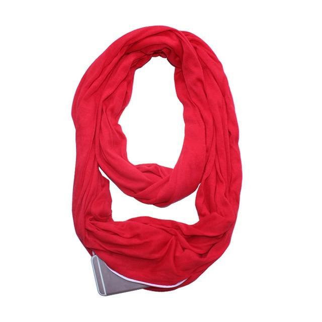 Infinity Scarf With Pocket Anti Theft Convertible Multi-Way Zipper