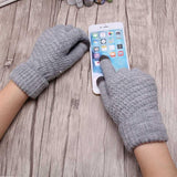 Women Warm Winter Full Finger  Woolen Gloves