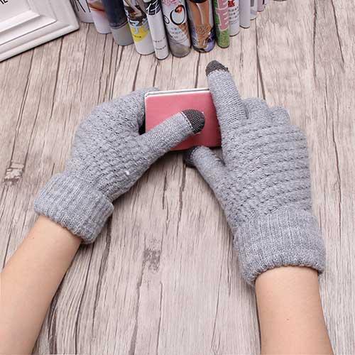 Women Warm Winter Full Finger  Woolen Gloves