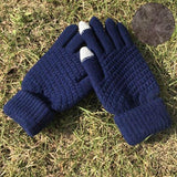 Women Warm Winter Full Finger  Woolen Gloves