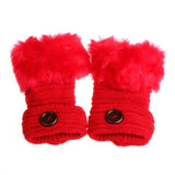 Winter Warm Faux Fox Fur Half Finger Gloves