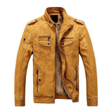 Winter Men Warm PU Faux Leather