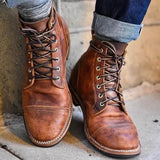 Men's High-Cut Lace-up Vintage Military Boot