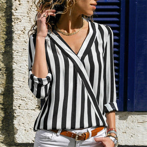 2019 Women Striped Blouse Shirt