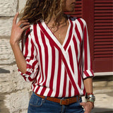 2019 Women Striped Blouse Shirt