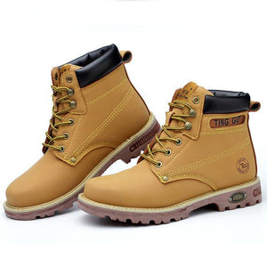 Anti-Slip Rubber Sole Puncture Proof Anti-Smashing Steel Toe Work Boots Safety Shoes