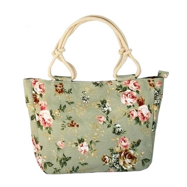 Women's Casual Printed Canvas Tote Handbag