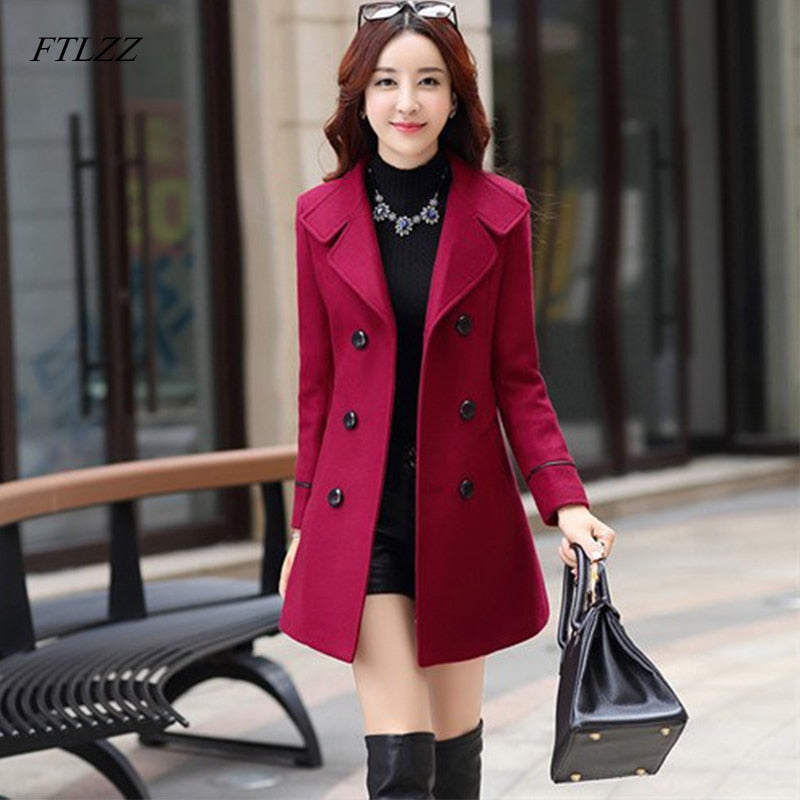 Women's Warm Wool Blend Long Coat