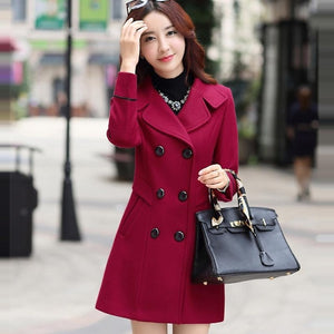 Women's Warm Wool Blend Long Coat