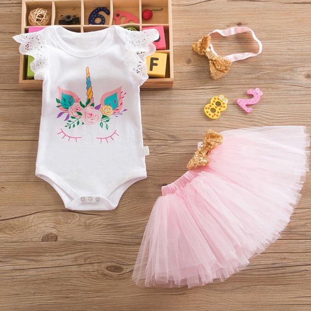 Happy 1st Birthday Unicorn Girl Dress