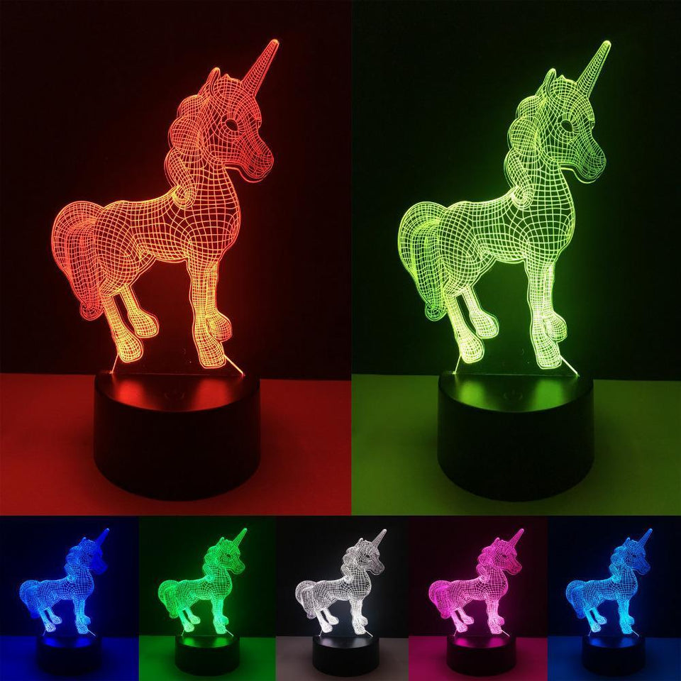 3D Color Change Unicorn LED Nightlight